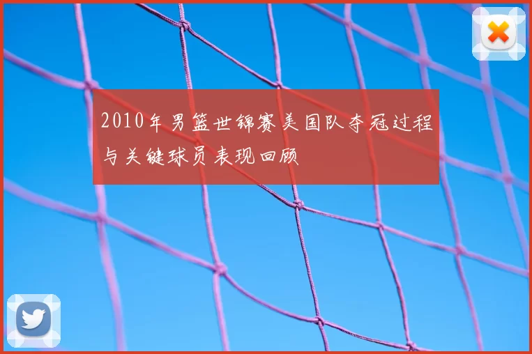 2010年男篮世锦赛美国队夺冠过程与关键球员表现回顾